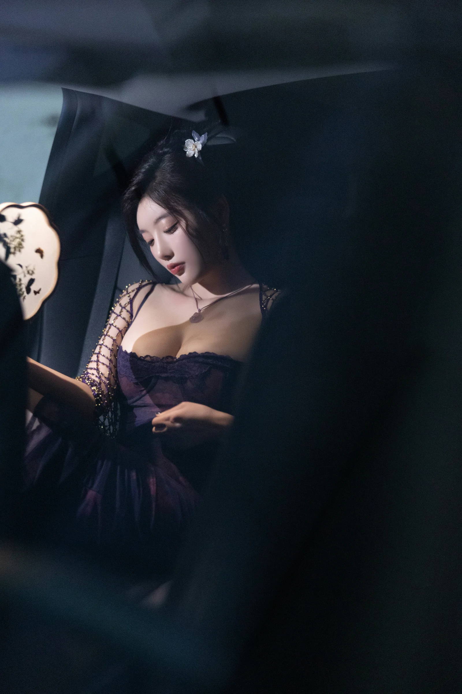 丰满身材美女模特makiyo苏朵朵粉色连体内衣大胸肉丝袜写真(20)