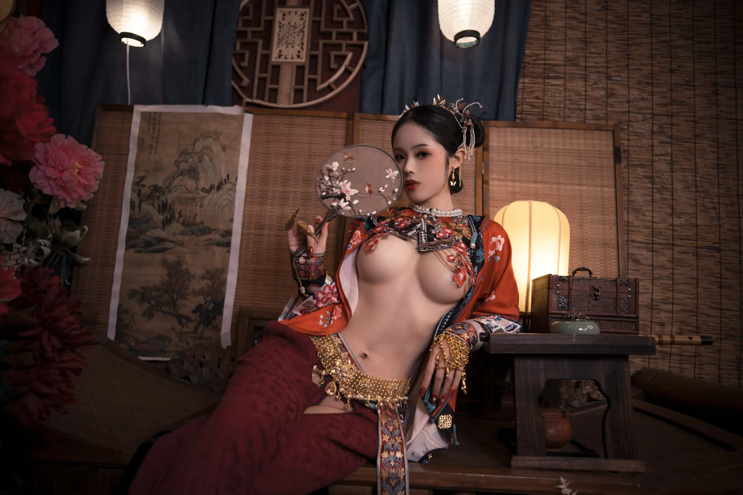 半裸尤物妹纸赵馨悦丁字裤饱满阴部三角区大奶翘臀美女性交写真(20)