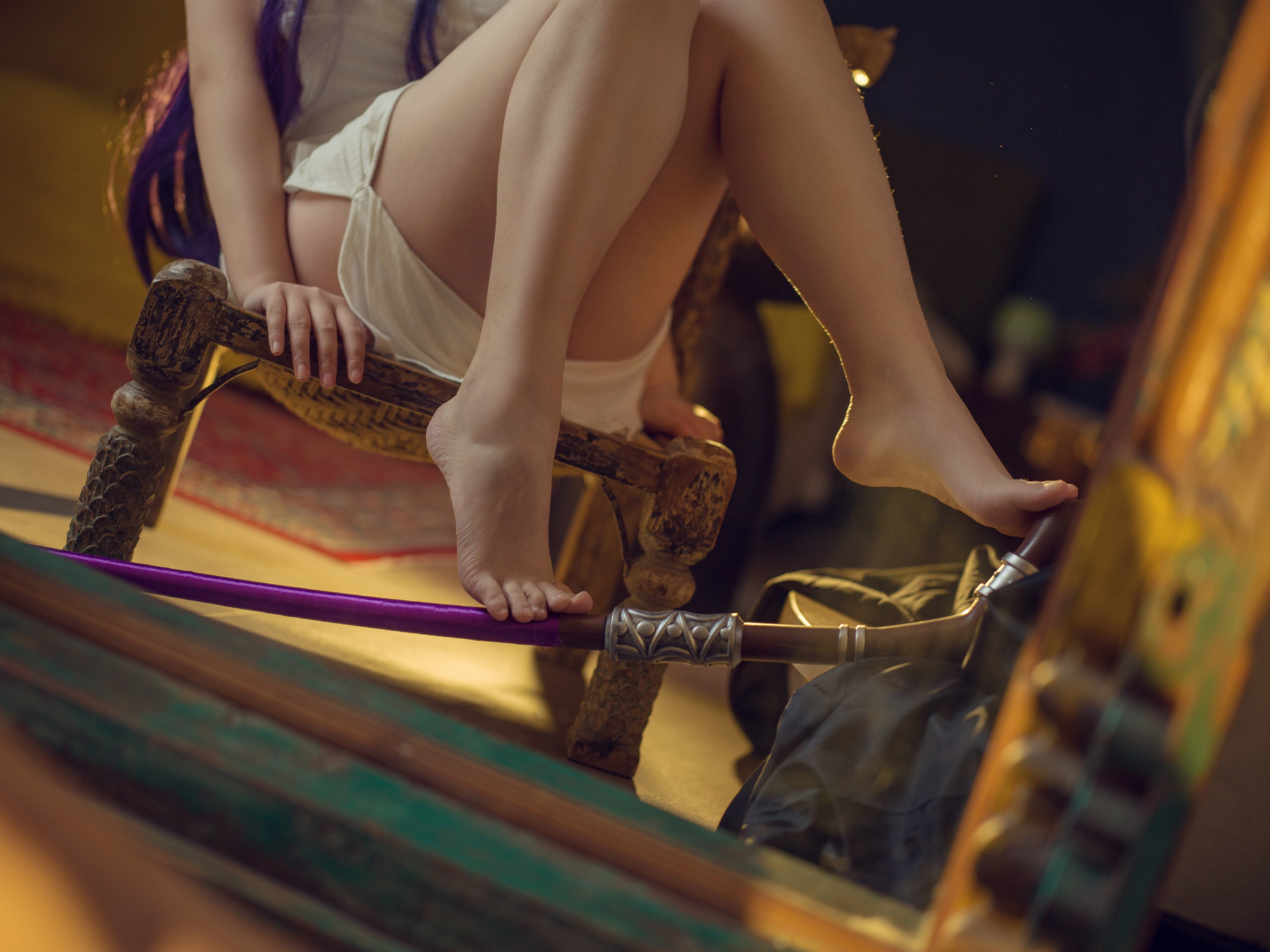 丰满身材美女模特makiyo苏朵朵粉色连体内衣大胸肉丝袜写真(20)