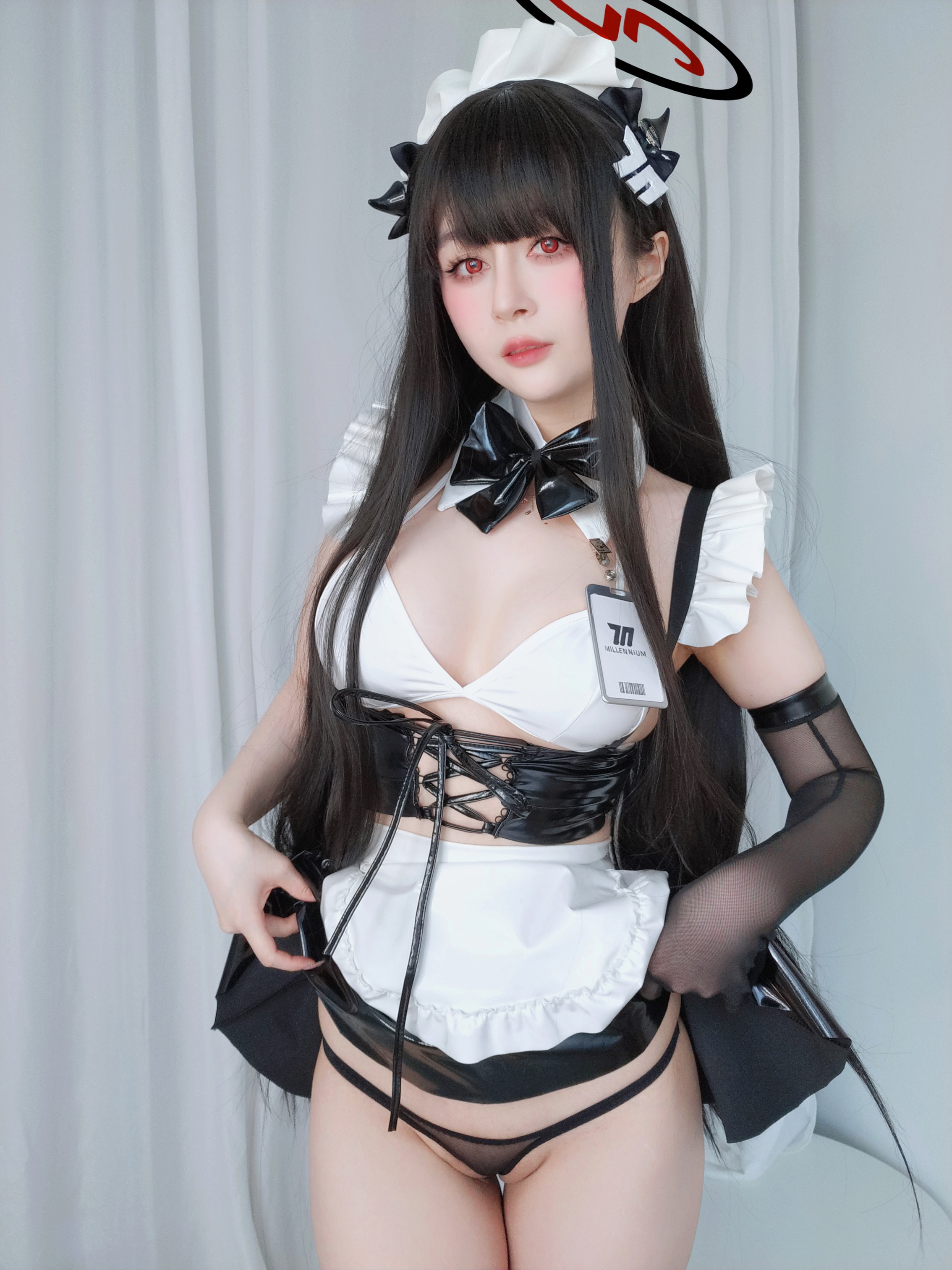 [ROSI写真] 黑色网格丝袜美女惊艳私房妩媚撩人